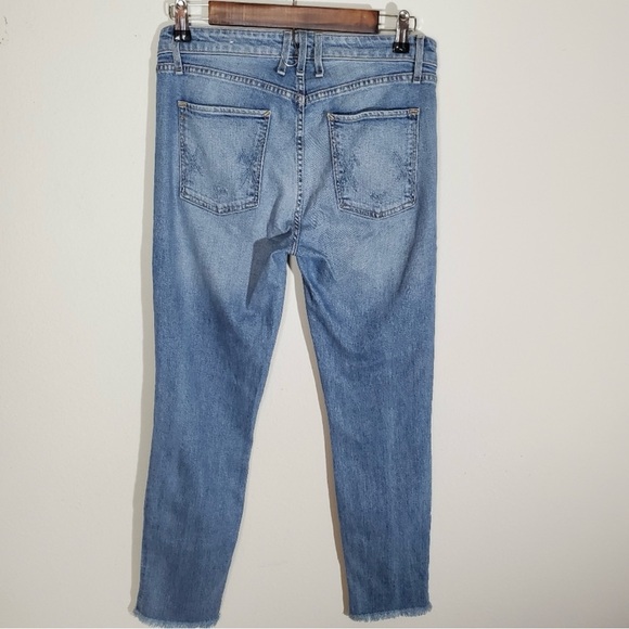 McGuire - Valletta High Rise, Raw Hem, Center Seam, Light Wash Jean Size 28 - Picture 2 of 5